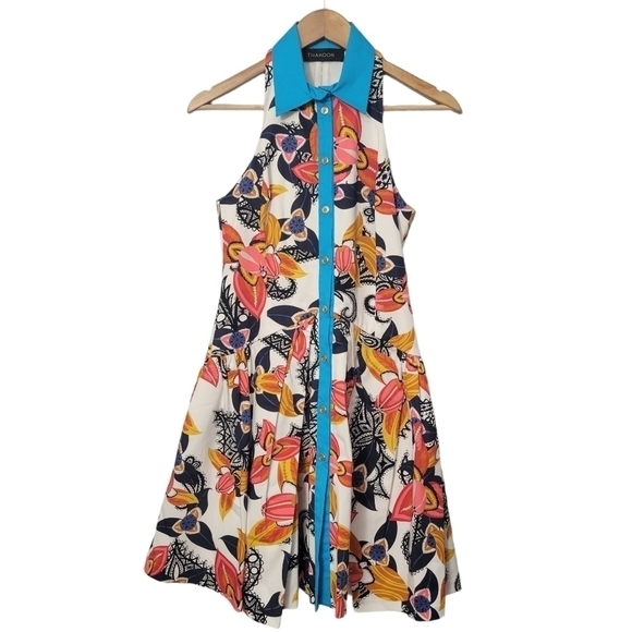 Thakoon Floral Print Fit and Flare Button Down Dress - Picture 1 of 13